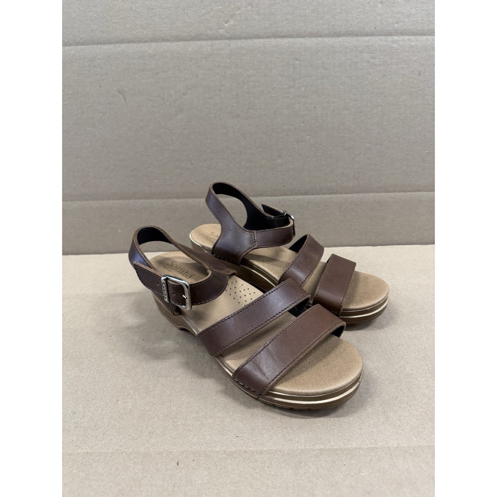 Sanita Sesso Sandals Women 41 Size 10.5 Shoes Brown Leather Low Heel Strappy